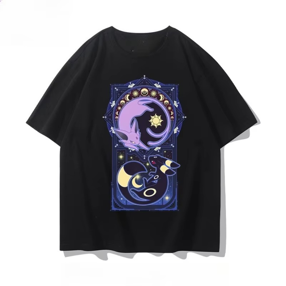 Japanese Anime Merchandise Store - Men's New Pokémon Umbreon/Espeon Hand-painted Japanese