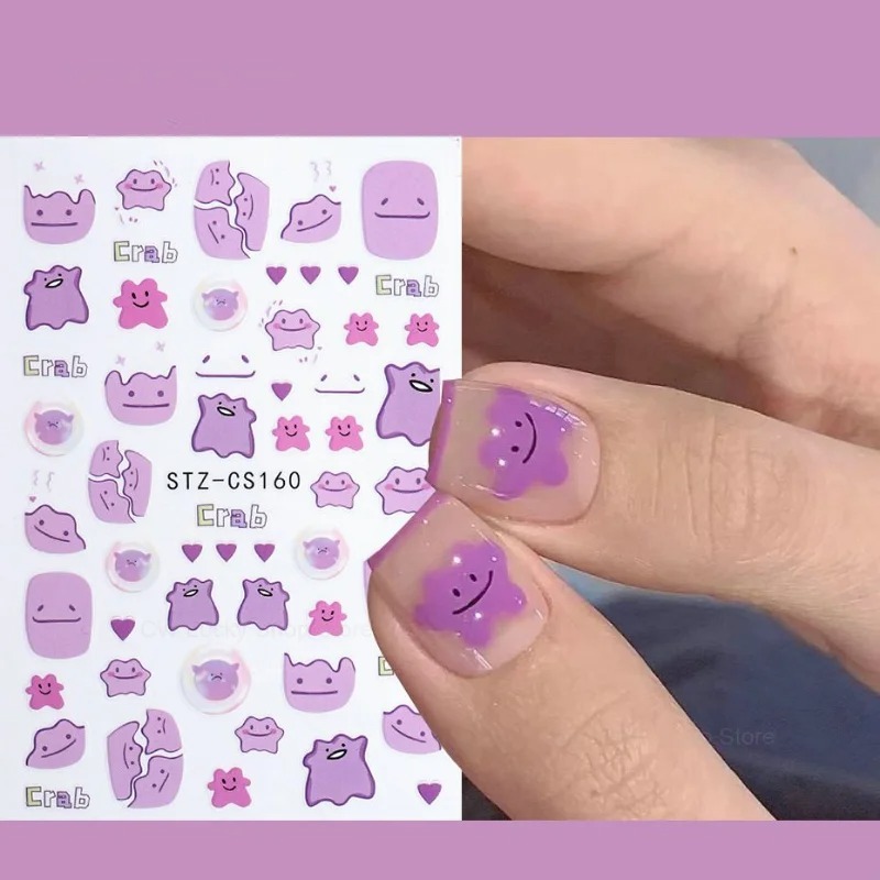 Pokemon Ditto Nail Art Sticker - Anime Merchandise Nepal 评论和价格