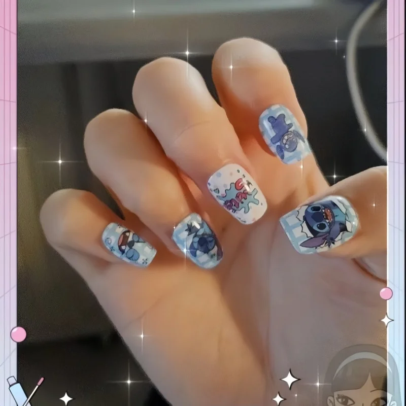 Disney Stitch Fake Nails Cute  - Anime Merchandise Nepal 评论和价格