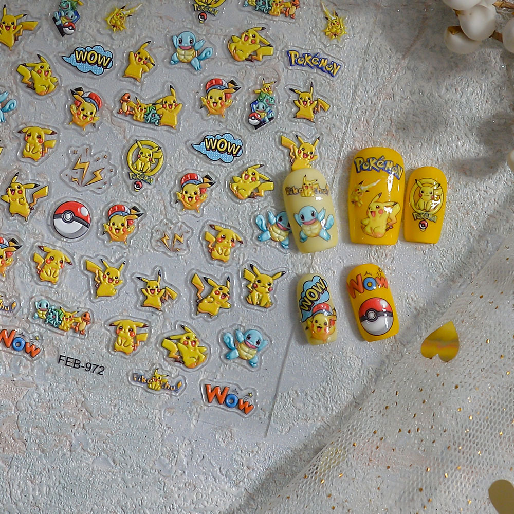Cartoon Anime Pikachu Nail Art - Anime Merchandise Nepal 评论和价格