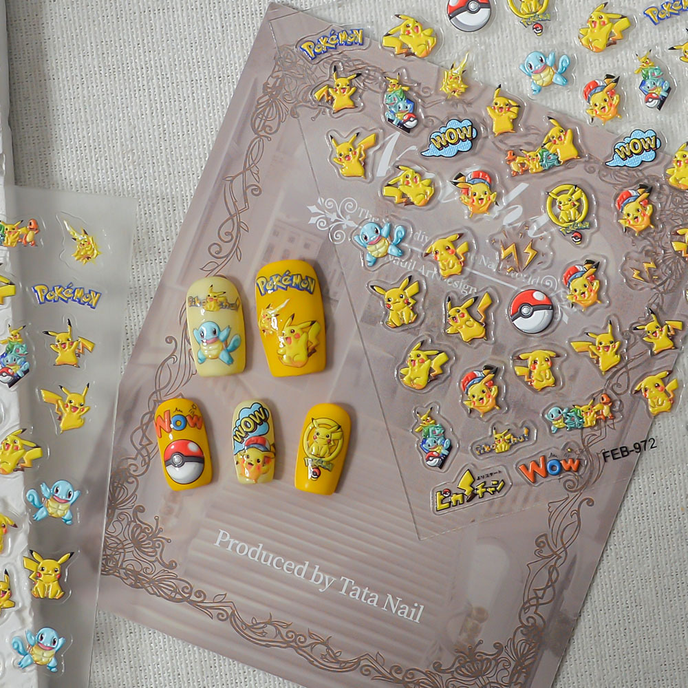 Cartoon Anime Pikachu Nail Art - Anime Merchandise Nepal 评论和价格