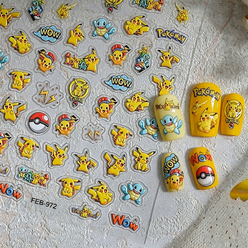 Cartoon Anime Pikachu Nail Art - Anime Merchandise Nepal 评论和价格